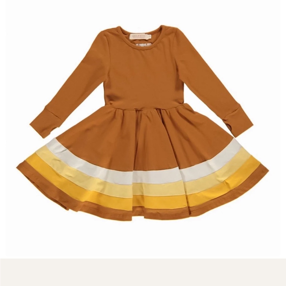 Grech & Co LONG SLEEVE TWIRL DRESS | OMBRE - SIENNA OMBRE NEW